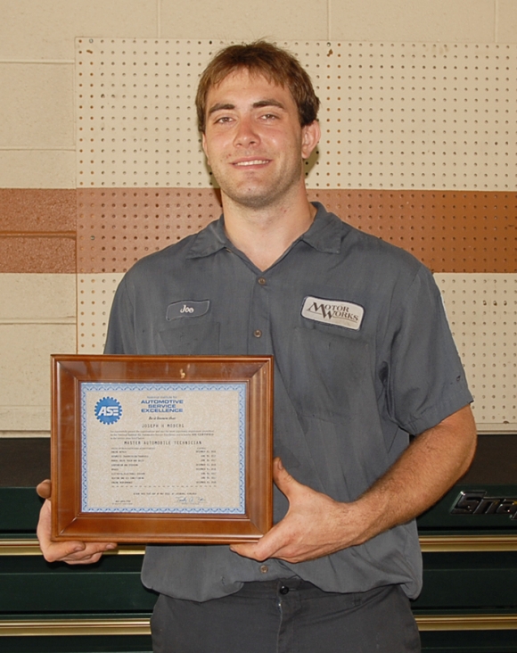 Joe Moberg becomes an ASE Master Certified Technician